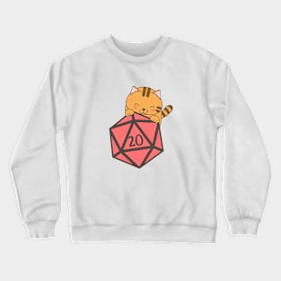 Kawaii Kitten with Polyhedral D20 Dice Crewneck Sweatshirt